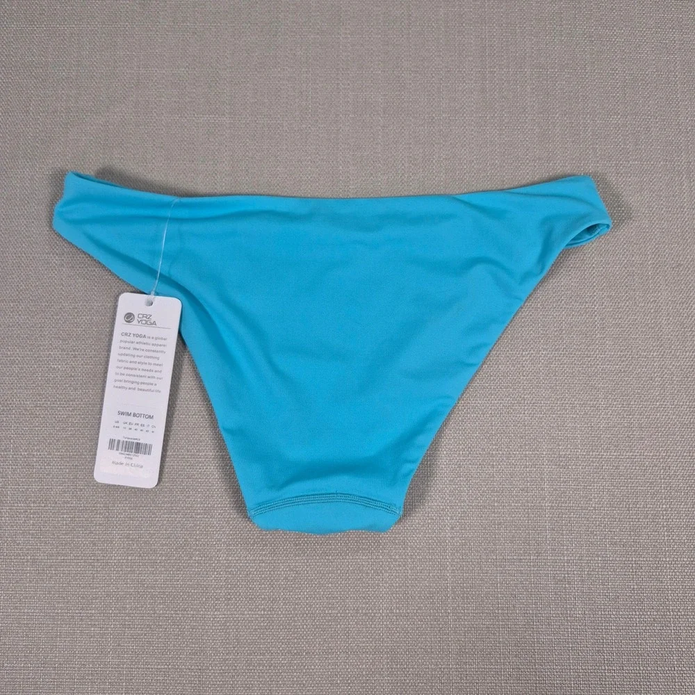 CRZ YOGA Women Turquoise Low Waisted Swim Bottom‎ Bikini RY006 Size S 4/ 6 NWT